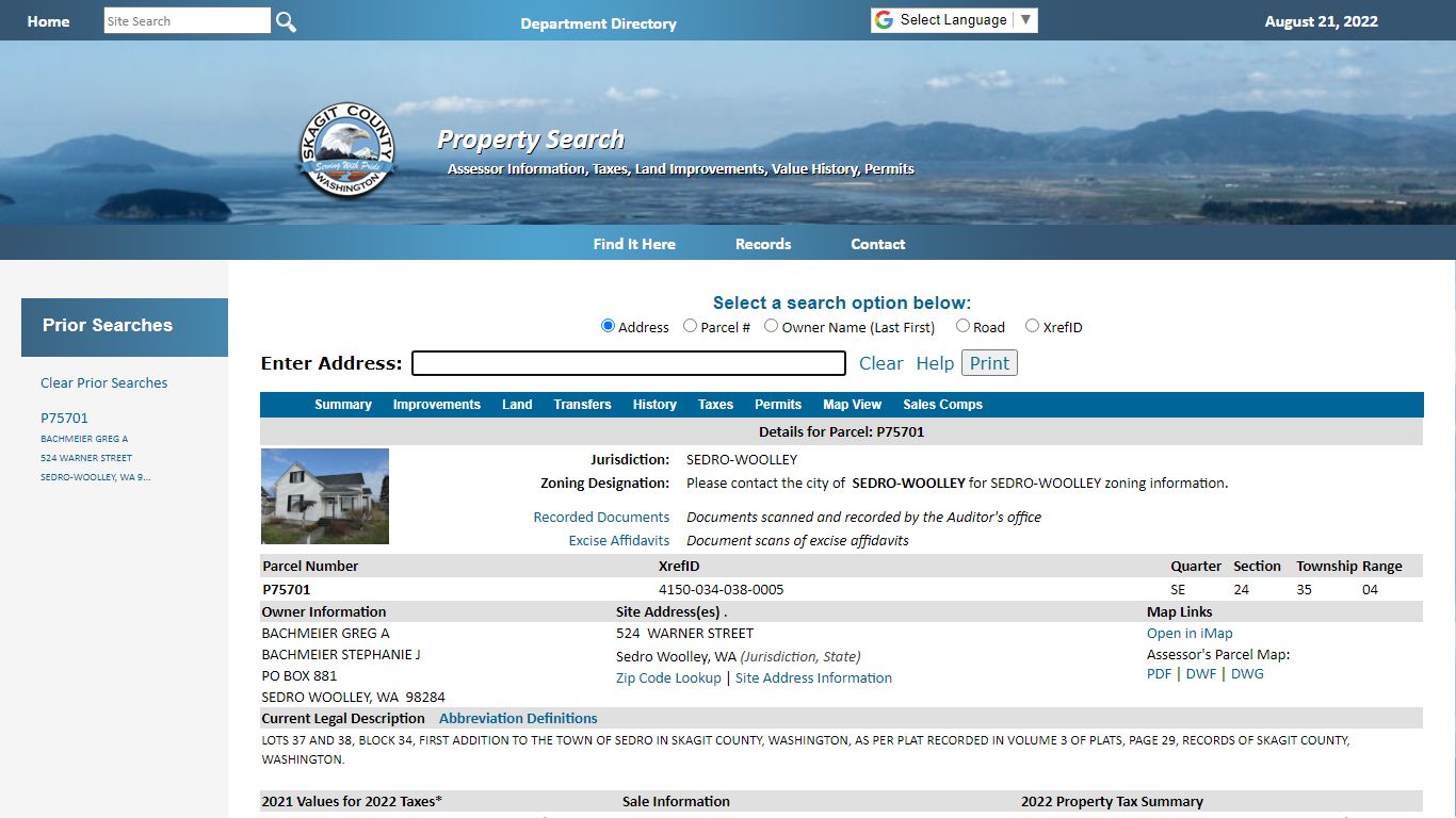 Property Search - Skagit County, Washington